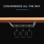 MICLAN Four Rows Stainless Steel Hanging Wine Glass Holder, Size: 34*38*43cm, Size: 34*38*43cm