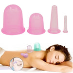 Conjunto de 4 Copos de Ventosa de Silicone para Massagem Corporal e Cuidados de Saúde, Entrega de Cor Aleatória, 4 em 1