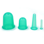 Conjunto de 4 Copos de Ventosa de Silicone para Massagem Corporal e Cuidados de Saúde, Entrega de Cor Aleatória, 4 em 1