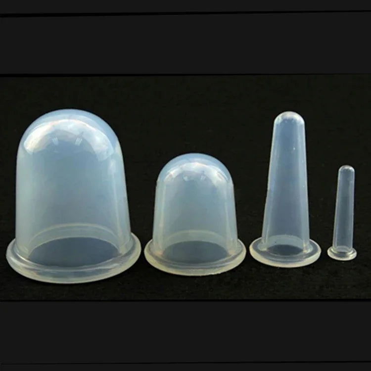 Conjunto de 4 Copos de Ventosa de Silicone para Massagem Corporal e Cuidados de Saúde, Entrega de Cor Aleatória, 4 em 1