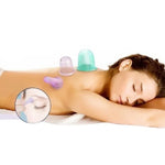 Conjunto de 4 Copos de Ventosa de Silicone para Massagem Corporal e Cuidados de Saúde, Entrega de Cor Aleatória, 4 em 1
