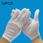 10 Pares de Luvas Plásticas Anti-estáticas com Risca, Tamanho: Tamanho Único, Luvas Plásticas