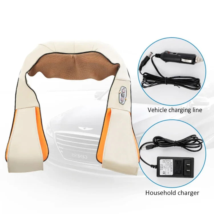 Máquina Vibratória USB para Massagem de Pescoço, Xale com Amassamento para Costas e Ombros