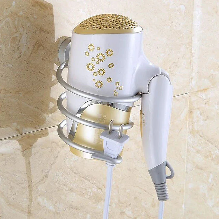 Suporte para Secador de Cabelo Montado na Parede, Organizador de Gancho Espiral para Casa de Banho, Estilo Simples