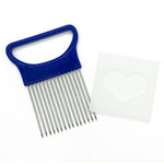 Suporte para Cortador de Cebola e Vegetais em Aço Inoxidável, Agulha para Carne, Ferramentas de Cozinha, Verde, Azul, Branco