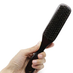 Escova de Cerdas de Javali com Cabo de Madeira para Limpeza de Cabelo e Barba Masculina Pente Anti-estático para Barbearia e Estilização, Escova para Barba