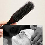 Escova de Cerdas de Javali com Cabo de Madeira para Limpeza de Cabelo e Barba Masculina Pente Anti-estático para Barbearia e Estilização, Escova para Barba