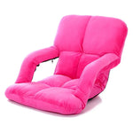Sofá Preguiçoso Criativo A3 com Descansos de Braço, Reclinável com Encosto Dobrável Individual, 92x58x12cm (Amarelo), 92x58x12cm (Vermelho Rosado), 92x58x12cm (Vermelho), 92x58x12cm (Azul), 92x58x12cm (Caqui), 92x58x12cm (Café), 92x58x12cm (Preto)