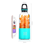 Bingo Copo liquidificador elétrico portátil mini USB recarregável de 500ml, 22000 rotações por minuto, cabeça de lâmina dupla rosa, cabeça de lâmina dupla verde, cabeça de lâmina dupla azul, cabeça de lâmina dupla roxa, cabeça de lâmina dupla vermelha
