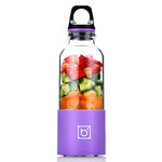 Bingo Copo liquidificador elétrico portátil mini USB recarregável de 500ml, 22000 rotações por minuto, cabeça de lâmina dupla rosa, cabeça de lâmina dupla verde, cabeça de lâmina dupla azul, cabeça de lâmina dupla roxa, cabeça de lâmina dupla vermelha