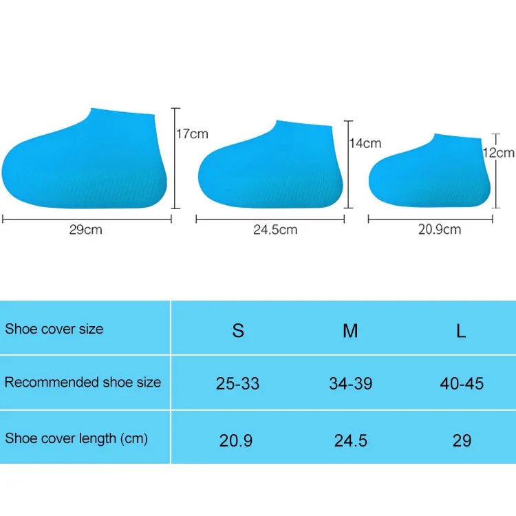 Capa de Sapatos de Silicone Impermeável Antiderrapante para Botas de Chuva Outdoor, Tamanho: S (25-33), Tamanho: S