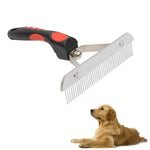 Pentes Grandes para Pelo de Cão, Rake de Aço Inoxidável para Tratamento de Pelo, Escova de Cabeleireiro com Cabo de Borracha, Tamanho: 17,0x16,0cm, Pentes Grandes para Pelo de Cão