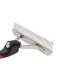 Pentes Grandes para Pelo de Cão, Rake de Aço Inoxidável para Tratamento de Pelo, Escova de Cabeleireiro com Cabo de Borracha, Tamanho: 17,0x16,0cm, Pentes Grandes para Pelo de Cão