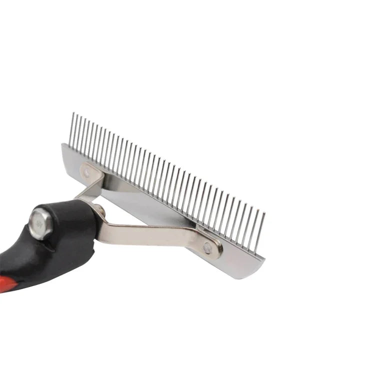 Pentes Grandes para Pelo de Cão, Rake de Aço Inoxidável para Tratamento de Pelo, Escova de Cabeleireiro com Cabo de Borracha, Tamanho: 17,0x16,0cm, Pentes Grandes para Pelo de Cão