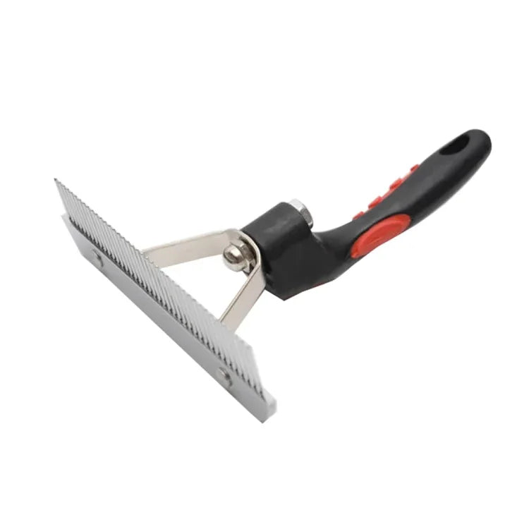 Pentes Grandes para Pelo de Cão, Rake de Aço Inoxidável para Tratamento de Pelo, Escova de Cabeleireiro com Cabo de Borracha, Tamanho: 17,0x16,0cm, Pentes Grandes para Pelo de Cão