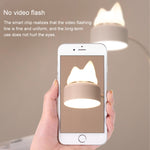 Candeeiro de mesa LED com design de fonte dupla em forma de gato, suporte para controlo de 3 níveis de brilho