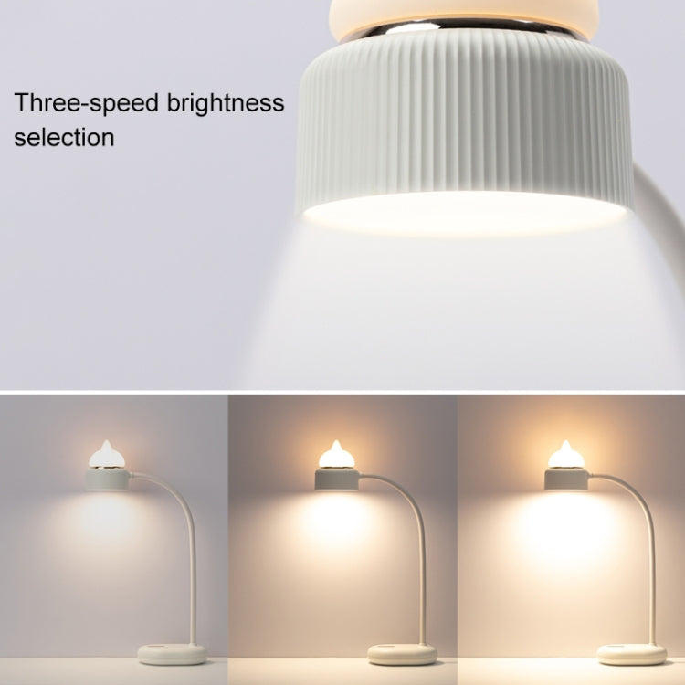 Candeeiro de mesa LED com design de fonte dupla em forma de gato, suporte para controlo de 3 níveis de brilho