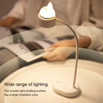 Candeeiro de mesa LED com design de fonte dupla em forma de gato, suporte para controlo de 3 níveis de brilho