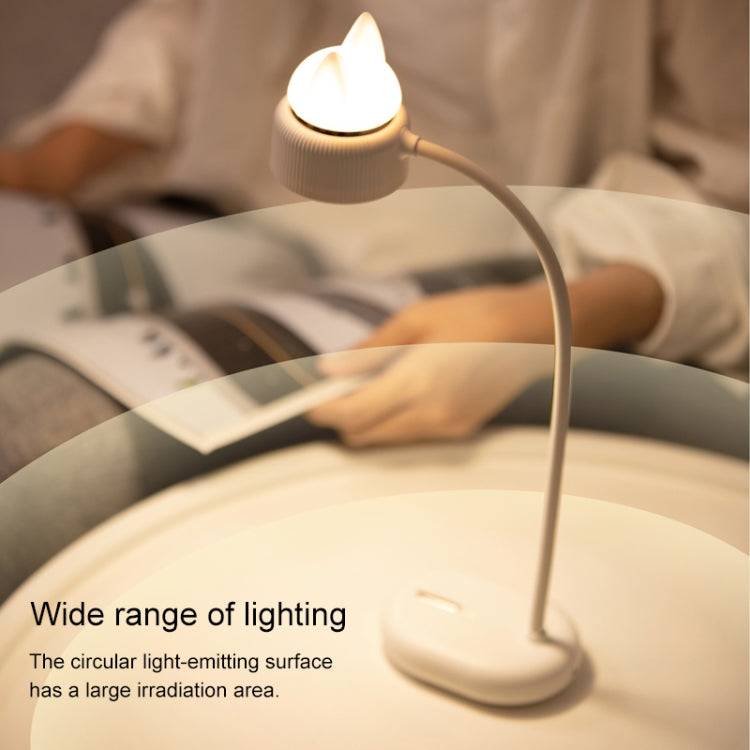 Candeeiro de mesa LED com design de fonte dupla em forma de gato, suporte para controlo de 3 níveis de brilho