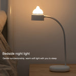 Candeeiro de mesa LED com design de fonte dupla em forma de gato, suporte para controlo de 3 níveis de brilho