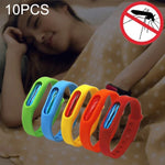 10 Pulseiras Repelentes de Mosquitos em Silicone com Fecho, Adequadas para Crianças e Adultos, Comprimento: 23cm, Cor Enviada Aleatoriamente, 10 Unidades