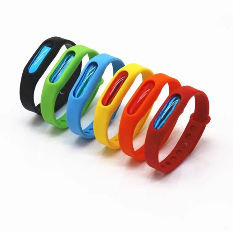 10 Pulseiras Repelentes de Mosquitos em Silicone com Fecho, Adequadas para Crianças e Adultos, Comprimento: 23cm, Cor Enviada Aleatoriamente, 10 Unidades