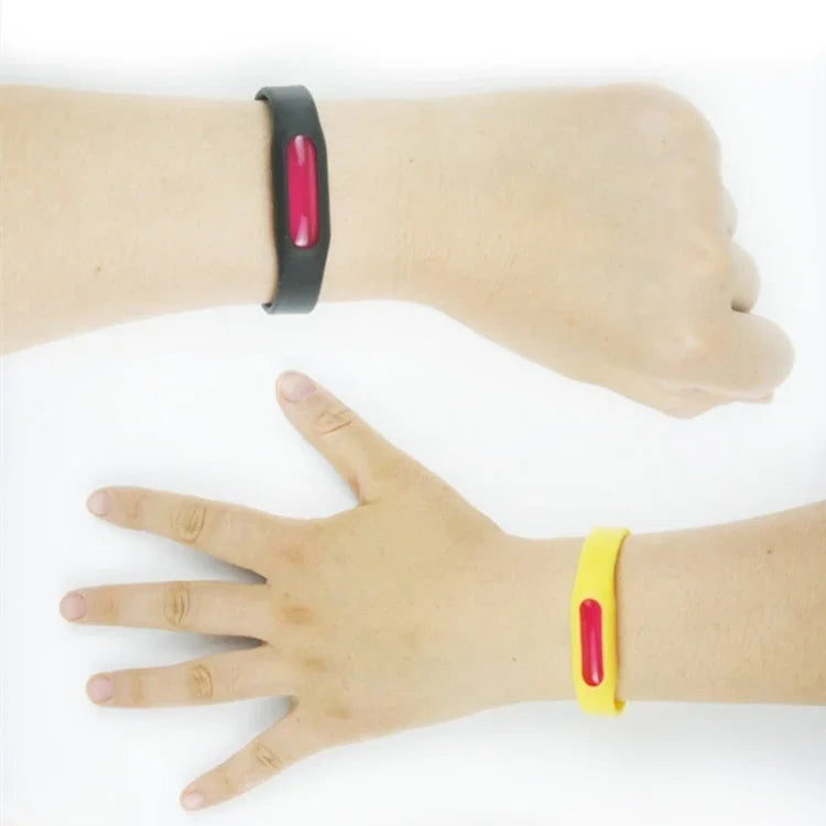10 Pulseiras Repelentes de Mosquitos em Silicone com Fecho, Adequadas para Crianças e Adultos, Comprimento: 23cm, Cor Enviada Aleatoriamente, 10 Unidades