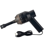 Kit de Limpeza Portátil HK-6019A com Sucção Potente USB 3.5W, Escova para Teclado de Computador, Bocal Coletor de Pó, Aspirador Manual para Limpeza de Portátil / Animais de Estimação, Cabo USB de 1,8 m, DC 5V (Preto)