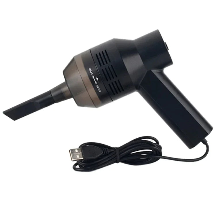 Kit de Limpeza Portátil HK-6019A com Sucção Potente USB 3.5W, Escova para Teclado de Computador, Bocal Coletor de Pó, Aspirador Manual para Limpeza de Portátil / Animais de Estimação, Cabo USB de 1,8 m, DC 5V (Preto)