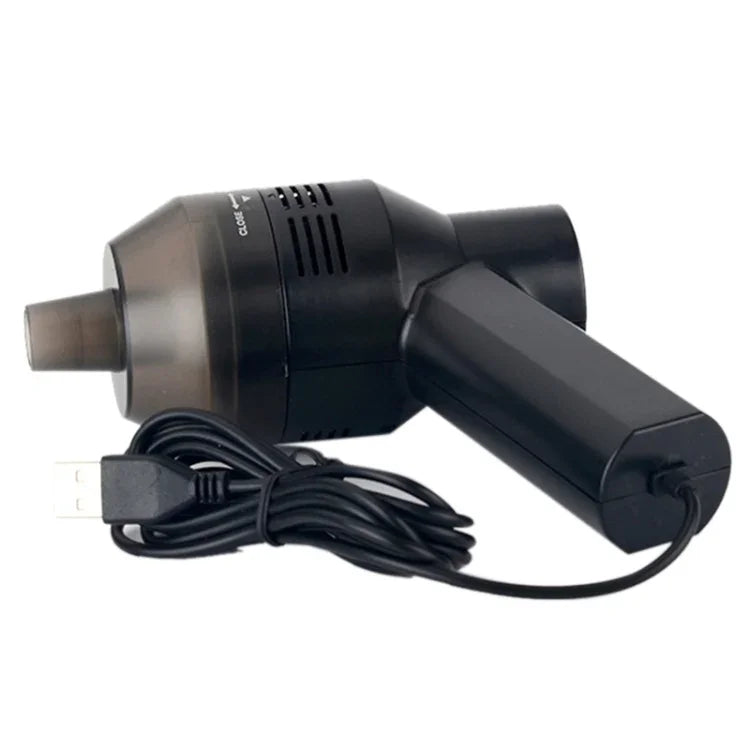 Kit de Limpeza Portátil HK-6019A com Sucção Potente USB 3.5W, Escova para Teclado de Computador, Bocal Coletor de Pó, Aspirador Manual para Limpeza de Portátil / Animais de Estimação, Cabo USB de 1,8 m, DC 5V (Preto)