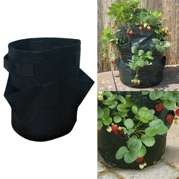 Saco de Plantação de Morangos em Feltro Não Tecido com 6 Bolsos 26L / 7 Galões, Tamanho: 30X35cm