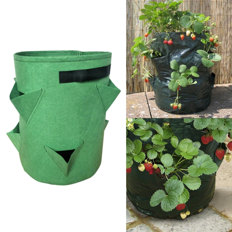 Saco de Plantação de Morangos em Feltro Não Tecido com 6 Bolsos 26L / 7 Galões, Tamanho: 30X35cm