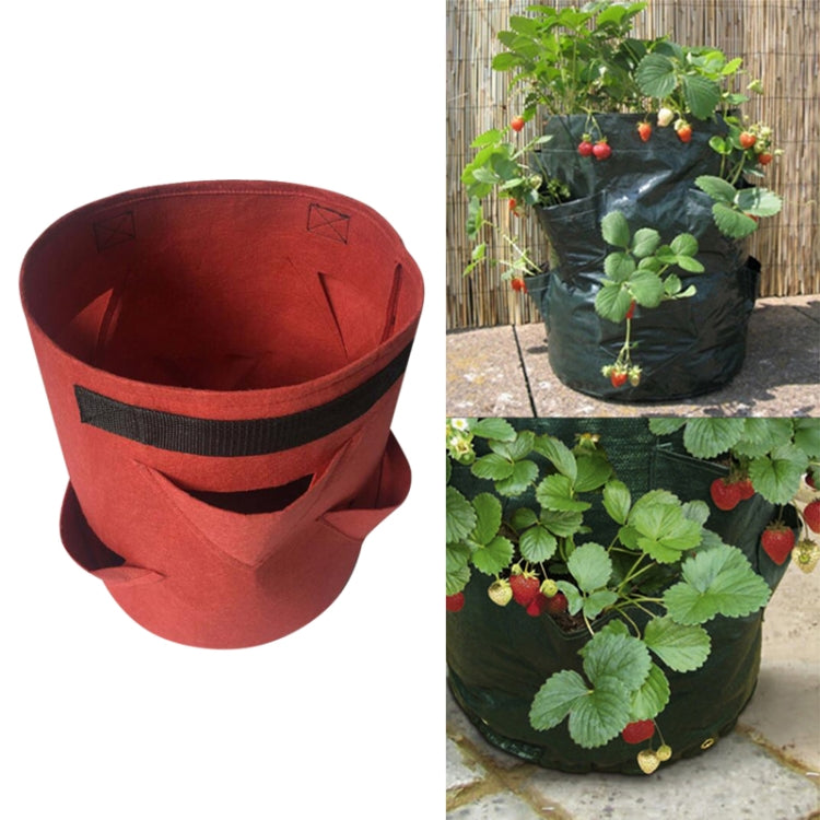 Saco de Plantação de Morangos em Feltro Não Tecido com 6 Bolsos 26L / 7 Galões, Tamanho: 30X35cm