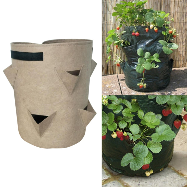Saco de Plantação de Morangos em Feltro Não Tecido com 6 Bolsos 26L / 7 Galões, Tamanho: 30X35cm