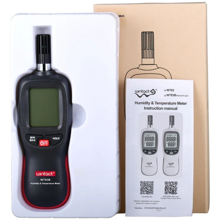Medidor Digital de Humidade e Temperatura Bluetooth Wintact WT83B, WT83B