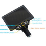 Microscópio Digital Eletrónico Portátil de Secretária com Ecrã LCD de 7 polegadas G1200 1200X, Ficha AU, Bateria de Lítio Ficha AU, Bateria de Lítio Ficha EU, Bateria de Lítio Ficha UK, Bateria de Lítio Ficha US