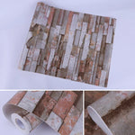 Papel de parede autocolante decorativo criativo 3D de tijolo de mica para quarto e sala, papel de parede impermeável em rolo, tamanho: 45 x 1000cm, Tijolo de mica