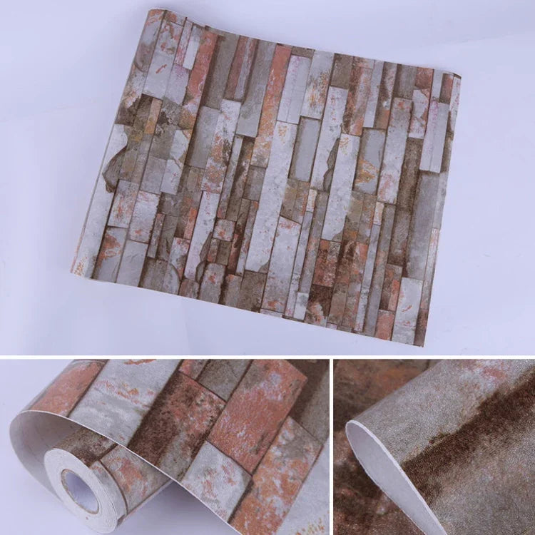Papel de parede autocolante decorativo criativo 3D de tijolo de mica para quarto e sala, papel de parede impermeável em rolo, tamanho: 45 x 1000cm, Tijolo de mica