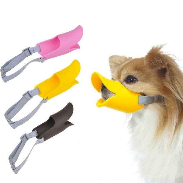 Cute Duck Mouth Shape Silicone Muzzle for Pet Dog, Size: M, M  Yellow, M  Coffee, M  Pink