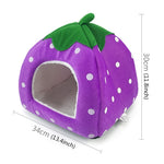 Strawberry Shaped Foldable Short Plush Pet House Nest, Size: M, Purple, Size M, Red, Size M, Pink, Size M, Blue, Size M