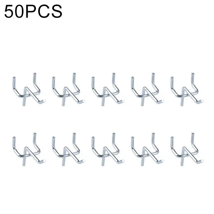 10pcs Gancho para Parede de Painel de Loja de Roupas de Supermercado, Placa com Orifícios, Espaçamento dos Orifícios: 2,5cm, Comprimento: 5cm, Diâmetro do Arame: 3,3mm, Comprimento: 5cm
