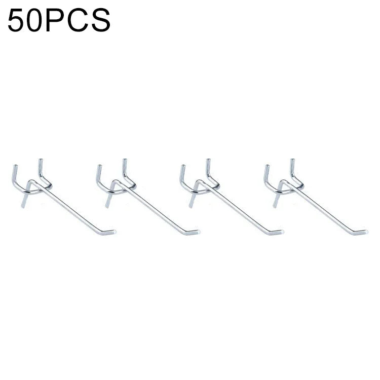 10pcs Placa de Ganchos para Parede de Loja de Roupas de Supermercado, Espaçamento dos Furos: 2,5cm, Comprimento: 10cm, Diâmetro do Arame: 3,3mm, Comprimento: 10cm