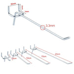 10pcs Placa de Ganchos para Parede de Loja de Roupas de Supermercado, Espaçamento dos Furos: 2,5cm, Comprimento: 10cm, Diâmetro do Arame: 3,3mm, Comprimento: 10cm