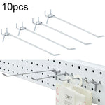 10pcs Gancho para placa de parede de loja de roupa de supermercado, placa com furos para prateleira, passo dos furos: 2,5cm, Comprimento: 20cm, Diâmetro do fio: 3,3mm, Comprimento: 20cm