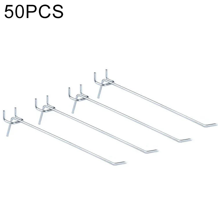 10pcs Gancho para placa de parede de loja de roupa de supermercado, placa com furos para prateleira, passo dos furos: 2,5cm, Comprimento: 20cm, Diâmetro do fio: 3,3mm, Comprimento: 20cm