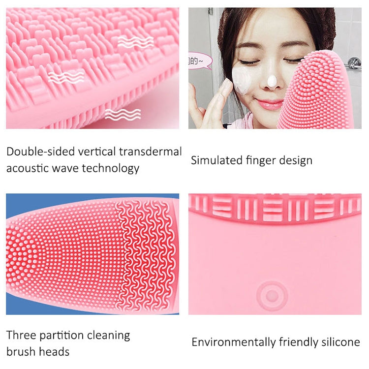CNaier AE-618 Limpeza Facial Elétrica com Onda Acústica de Silicone Alimentada a Pilhas, AE-618(Laranja), AE-618(Rosa), AE-618(Verde), AE-618(Azul)
