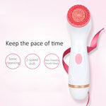 CNaier AE-868 Limpador Facial Elétrico de Silicone com Vibração Ultrassónica a Pilhas, AE-868 (Rosa), AE-868 (Azul)