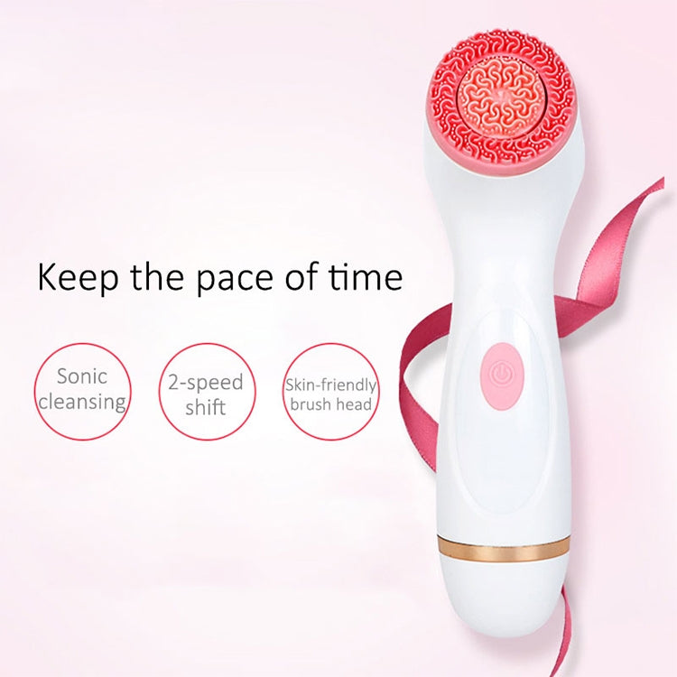 CNaier AE-868 Limpador Facial Elétrico de Silicone com Vibração Ultrassónica a Pilhas, AE-868 (Rosa), AE-868 (Azul)