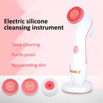 CNaier AE-868 Limpador Facial Elétrico de Silicone com Vibração Ultrassónica a Pilhas, AE-868 (Rosa), AE-868 (Azul)