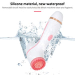 CNaier AE-868 Limpador Facial Elétrico de Silicone com Vibração Ultrassónica a Pilhas, AE-868 (Rosa), AE-868 (Azul)